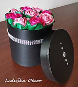 Dekorácie - Flower box čierny v tvare valca - 15778945_