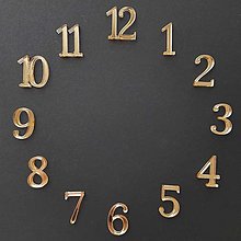 Hodiny - Čísla na hodiny Typ 3 zrkadlové zlaté - 15777987_