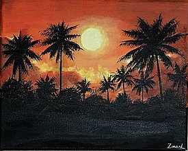 Obrazy - Palmy pri západe slnka - 15780002_
