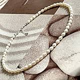 Náhrdelníky - Freshwater Pearls Necklace AG925 / Náhrdelník z oválnych sladkovodných perál - 15781982_