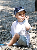 Detské čiapky - Letný detský šilt trojuholníky čierne - prémiová bavlna - 15780335_