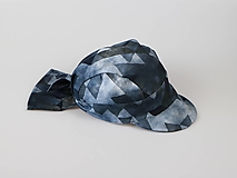 Detské čiapky - Letný detský šilt trojuholníky čierne - prémiová bavlna - 15780340_
