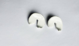 Náušnice - biele /keramika/ - 15780799_