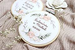Darčeky pre svadobčanov - Výšivka Kvetinový obláčik menšia ♡ - 15782416_