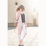 Batohy - Luxusný kožený ruksak z pravej hovädzej kože so strapcami v ružovej farbe - 15781145_