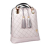 Batohy - Luxusný kožený ruksak z pravej hovädzej kože so strapcami v ružovej farbe - 15781172_