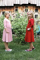 Detské oblečenie - Dievčenské červené bambusové šaty Karlkulka - 15782195_