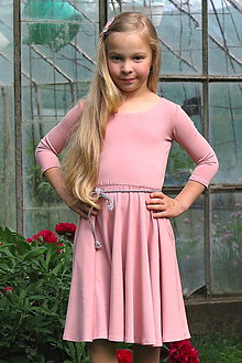 Detské oblečenie - Dievčenské ružové bambusové šaty Barbie - 15782180_