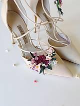 Ponožky, pančuchy, obuv - Kvetinové klipy na topánky "čaj o piatej" - 15782441_