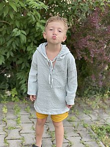 Detské oblečenie - Tričko mušelín mentolové - 15781097_