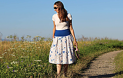 Sukne - Bavlnená sukňa so vzorom lúčnych kvetín - 15780219_