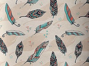 Textil - Teplákovina - indiánske perá - 15782391_
