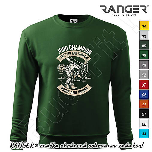 Mikiny - Mikina RANGER® - JUDO - a (Zelená) - 15781323_