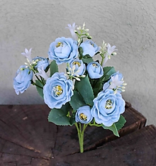 Iný materiál - Kytička s modrými kvetmi 30cm - dekorácia - 15782665_