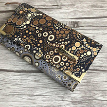 Peňaženky - Dizajnová peňaženka - Bublinky v hnedom - 15782596_