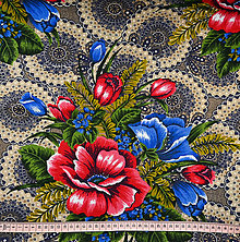 Textil - Veľké kvety na béžovej 100x120 cm - 15784077_