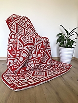Úžitkový textil - Obojstranná deka 180x110cm z Alize Puffy More - geometrický vzor - 15782674_