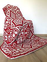 Úžitkový textil - Obojstranná deka 180x110cm z Alize Puffy More - geometrický vzor - 15782679_