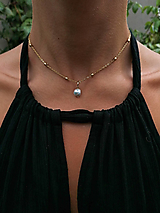 Náhrdelníky - Caracas - retiazkový náhrdelník so šedou perlou - 15784231_