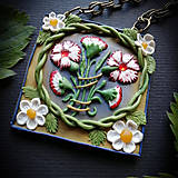 Náhrdelníky - Stredoveký medailón s kvetmi - 15783767_