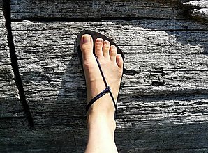 Ponožky, pančuchy, obuv - Barefoot sandále Tmavomodré (Základný úväz) - 15783430_