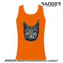 Topy, tričká, tielka - Tielko RANGER® - MAČKA S RÚŠKOM (Oranžová) - 15783877_