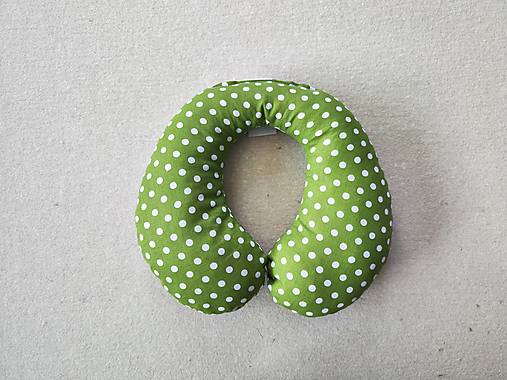 Detský textil - Vlnienka Cestovný vankúšik pre deti S, M, L, XL Bodky zelené - 15785006_