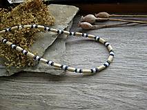 Pánske šperky - Pánsky náhrdelník okolo krku drevený - chirurgická oceľ - 15786465_