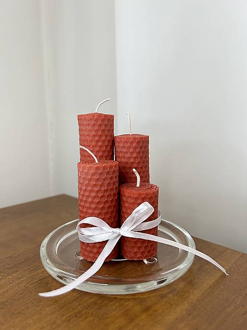 Sviečky - Adventná sada sviečok z včelieho vosku - 15785109_