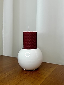 Sviečky - Sviečka z včelieho vosku - 6x4,5cm (Červená) - 15785076_