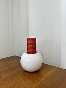 Sviečky - Sviečka z včelieho vosku - 6x3cm (Oranžová) - 15785212_