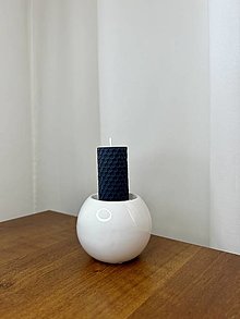 Sviečky - Sviečka z včelieho vosku - 6x3cm (Tmavo modrá) - 15785232_