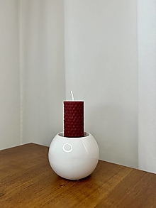 Sviečky - Sviečka z včelieho vosku - 6x3cm (Červená) - 15785234_