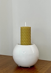 Sviečky - Sviečka z včelieho vosku - 6x3cm (Žltá) - 15785235_