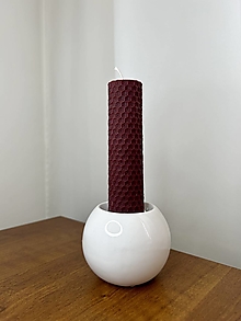 Svietidlá a sviečky - Sviečka z včelieho vosku - 12x3,5cm (Bordová) - 15785240_