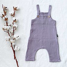 Detské oblečenie - Mušelínové nohavice na traky - trakáče fialové - 15785578_