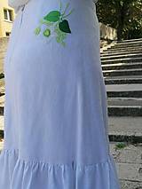 Sukne - sukňa biela - zelené kvety - 15784837_