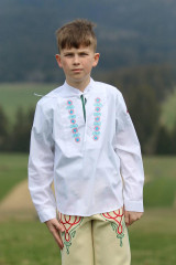 Blúzky a košele - Chlapčenská ľudová vyšívaná košeľa Miško - 15786005_