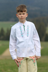 Blúzky a košele - Chlapčenská ľudová vyšívaná košeľa Miško - 15786006_