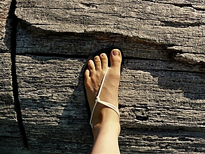 Ponožky, pančuchy, obuv - Barefoot sandále Biele (Základný úväz) - 15786977_