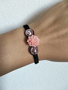 Náramky - Náramok s ružovým kvetom - 15785878_