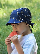 Detské čiapky - Letný detský včielky navy - 15787173_