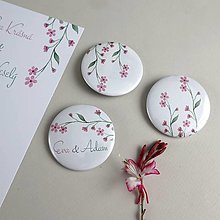 Darčeky pre svadobčanov - Nezábudky ružové - buttonky - darčeky - 15788271_