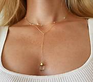 Náhrdelníky - Minimalistický náhrdelník s mesačnými kameňmi (gold filled) - 15790260_
