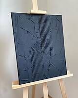 Čierny štruktúrovaný obraz - 40x50cm