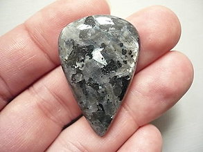 Minerály - Kabošon - larvikit 37 mm, č.10f - 15790057_