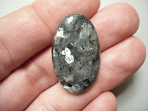 Minerály - Kabošon - larvikit 31 mm, č.17f - 15790091_