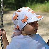 Detské čiapky - Letný detský šilt lišiak oranžový - 15793297_
