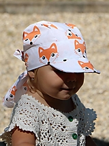 Detské čiapky - Letný detský šilt lišiak oranžový - 15793298_