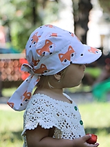 Detské čiapky - Letný detský šilt lišiak oranžový - 15793301_